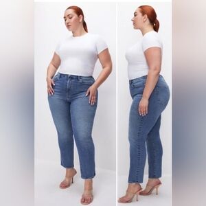 GOOD AMERICAN ALWAYS FIT GOOD LEGS STRAIGHT JEANS. SIZE 22. COLOR INDIGO 395.